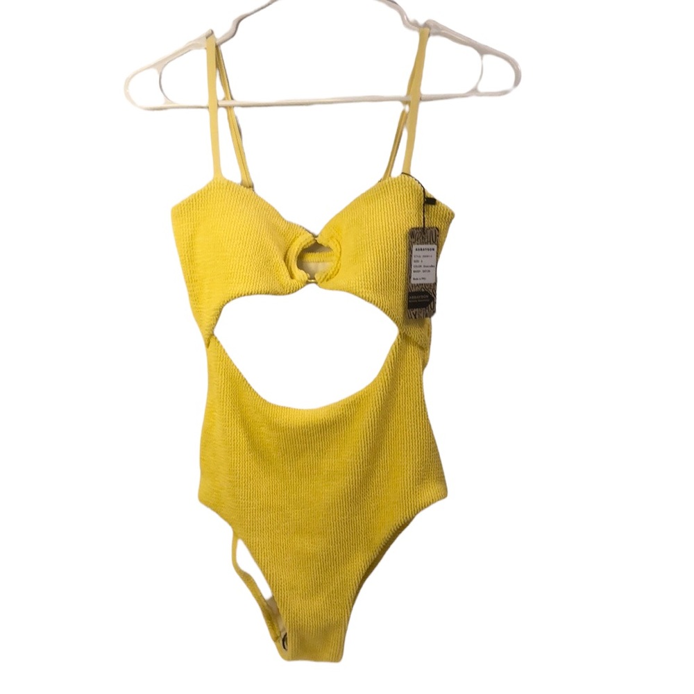 Asbayson Goose Yellow Swimsuit Small NWT